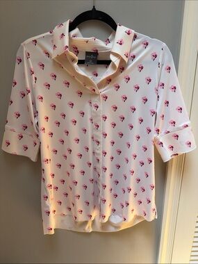 Belyn Key Cream Blouse with Pink Floral Print